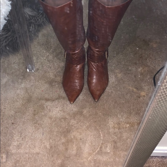 brown leather boots - Picture 6 of 7